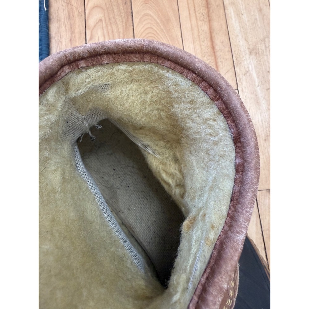 Vintage L.L.Bean Bean Boots Women 7 Leather Shearling Lined Duck Boots USA Maine - Picture 7 of 14